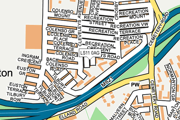 LS11 0AG map - OS OpenMap – Local (Ordnance Survey)