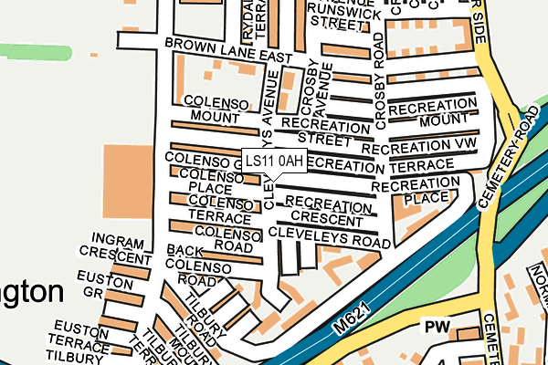 LS11 0AH map - OS OpenMap – Local (Ordnance Survey)