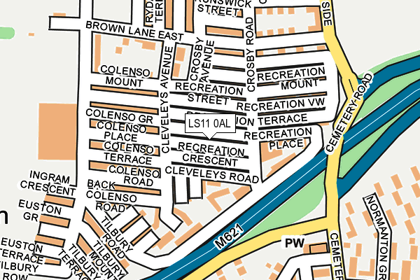 LS11 0AL map - OS OpenMap – Local (Ordnance Survey)