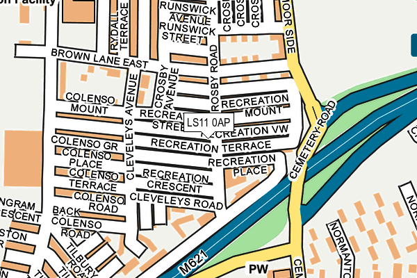 LS11 0AP map - OS OpenMap – Local (Ordnance Survey)