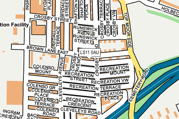 LS11 0AU map - OS OpenMap – Local (Ordnance Survey)