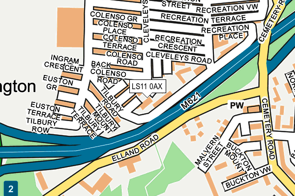 LS11 0AX map - OS OpenMap – Local (Ordnance Survey)