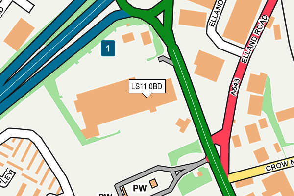 LS11 0BD map - OS OpenMap – Local (Ordnance Survey)