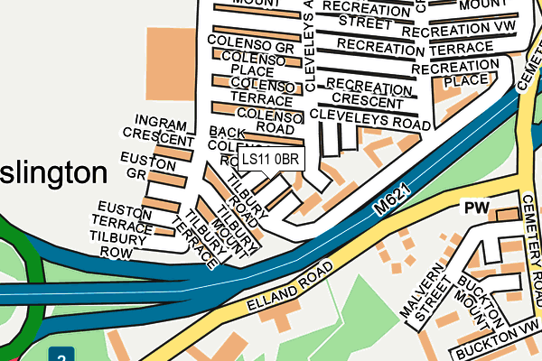 LS11 0BR map - OS OpenMap – Local (Ordnance Survey)