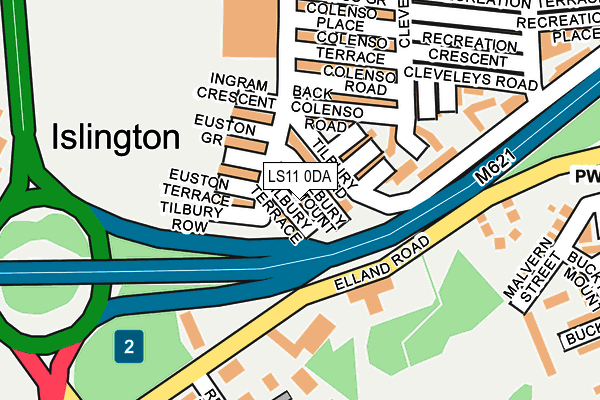 LS11 0DA map - OS OpenMap – Local (Ordnance Survey)