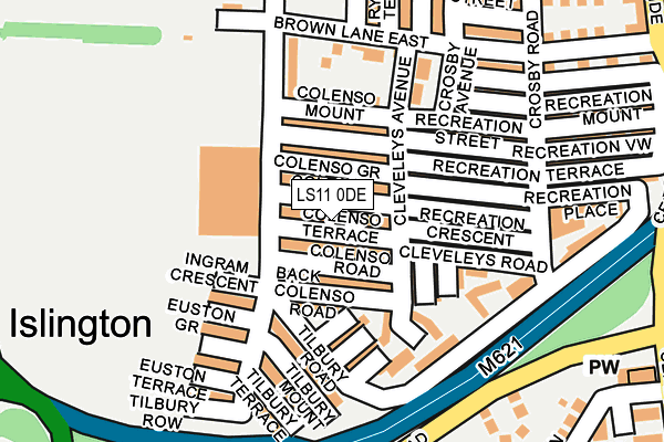 LS11 0DE map - OS OpenMap – Local (Ordnance Survey)