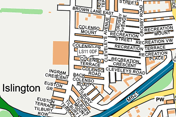 LS11 0DF map - OS OpenMap – Local (Ordnance Survey)