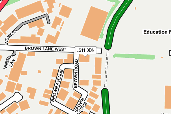 LS11 0DN map - OS OpenMap – Local (Ordnance Survey)