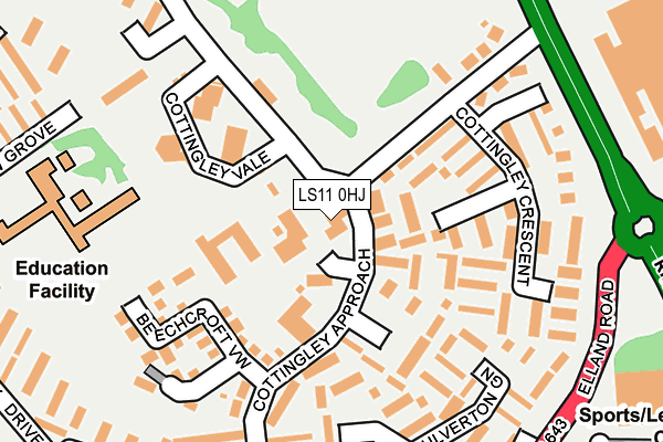 LS11 0HJ map - OS OpenMap – Local (Ordnance Survey)