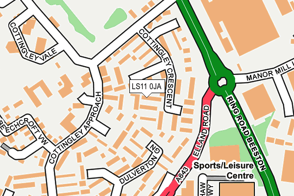 LS11 0JA map - OS OpenMap – Local (Ordnance Survey)