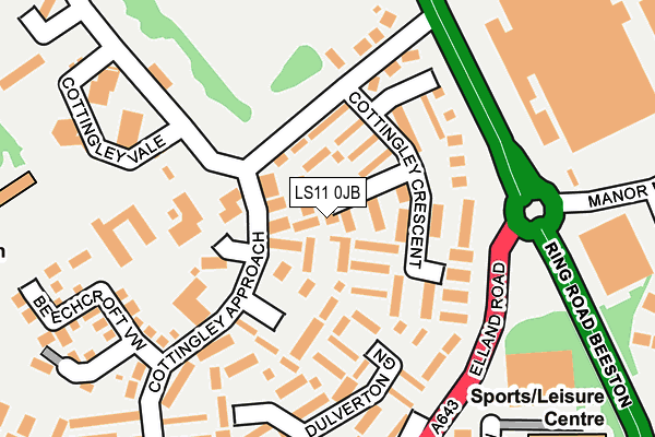 LS11 0JB map - OS OpenMap – Local (Ordnance Survey)