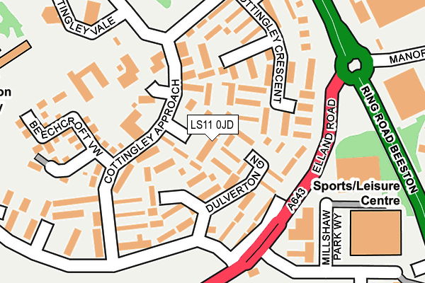LS11 0JD map - OS OpenMap – Local (Ordnance Survey)
