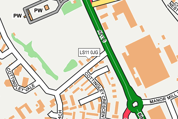 LS11 0JG map - OS OpenMap – Local (Ordnance Survey)