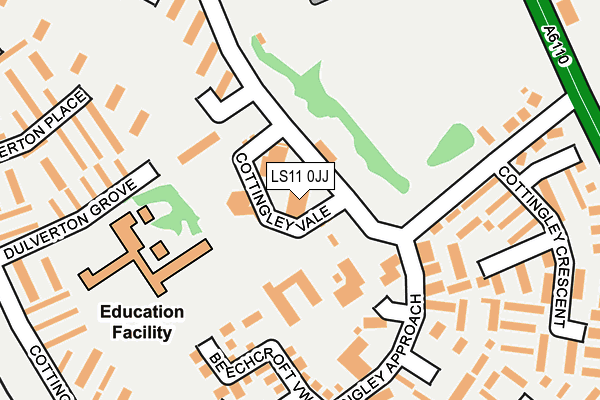 LS11 0JJ map - OS OpenMap – Local (Ordnance Survey)