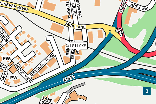 LS11 0XF map - OS OpenMap – Local (Ordnance Survey)