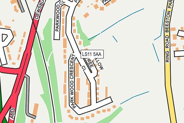 LS11 5AA map - OS OpenMap – Local (Ordnance Survey)