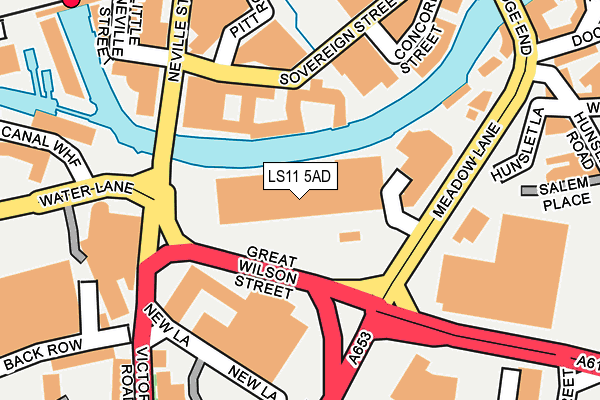 LS11 5AD map - OS OpenMap – Local (Ordnance Survey)