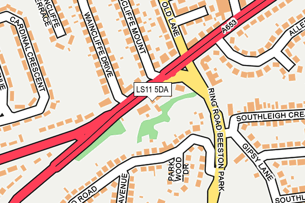LS11 5DA map - OS OpenMap – Local (Ordnance Survey)
