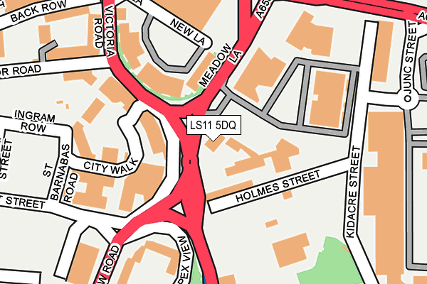 LS11 5DQ map - OS OpenMap – Local (Ordnance Survey)