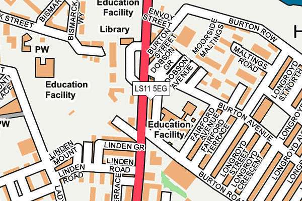 LS11 5EG map - OS OpenMap – Local (Ordnance Survey)