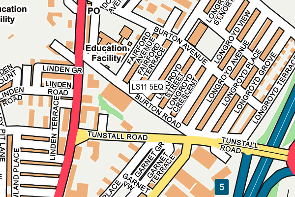 LS11 5EQ map - OS OpenMap – Local (Ordnance Survey)