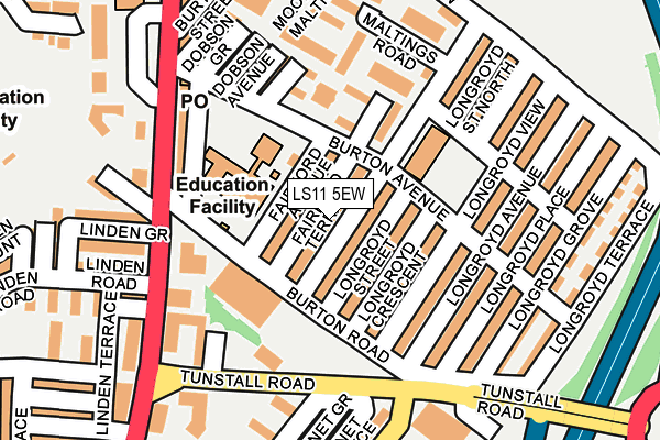 LS11 5EW map - OS OpenMap – Local (Ordnance Survey)