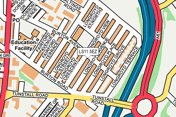 LS11 5EZ map - OS OpenMap – Local (Ordnance Survey)