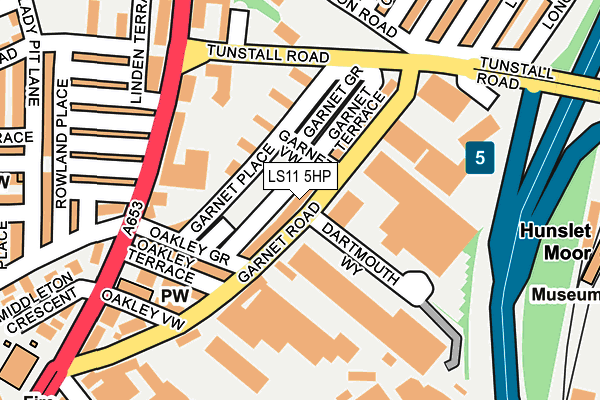 LS11 5HP map - OS OpenMap – Local (Ordnance Survey)