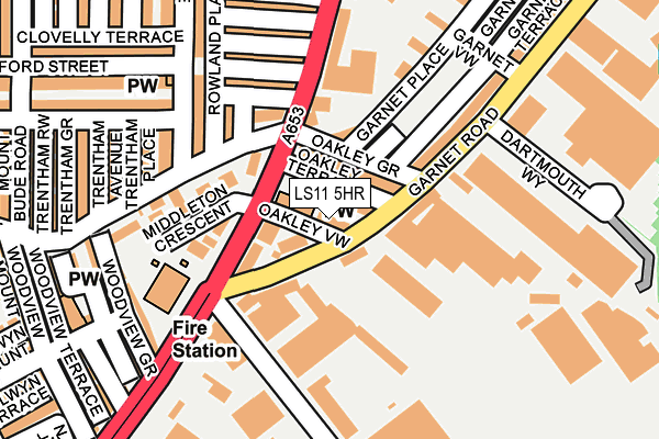 LS11 5HR map - OS OpenMap – Local (Ordnance Survey)