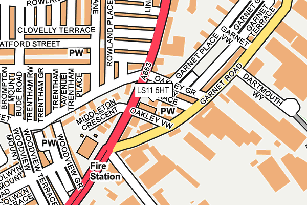 LS11 5HT map - OS OpenMap – Local (Ordnance Survey)
