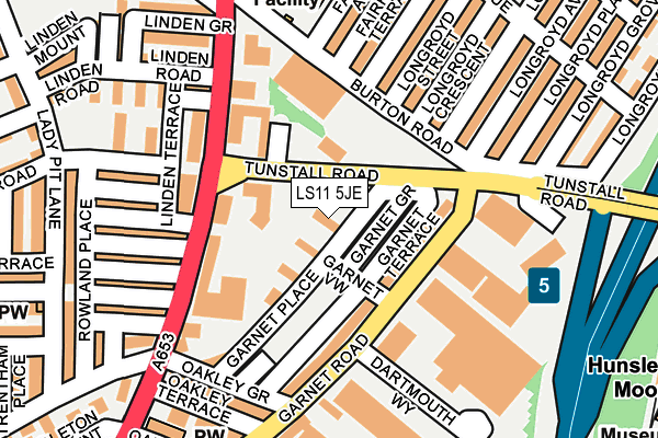 LS11 5JE map - OS OpenMap – Local (Ordnance Survey)
