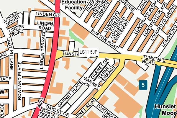 LS11 5JF map - OS OpenMap – Local (Ordnance Survey)