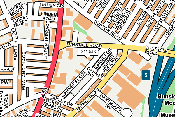 LS11 5JR map - OS OpenMap – Local (Ordnance Survey)