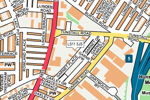 LS11 5JS map - OS OpenMap – Local (Ordnance Survey)