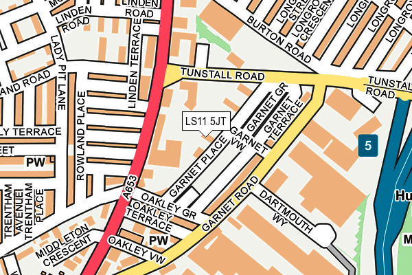 LS11 5JT map - OS OpenMap – Local (Ordnance Survey)