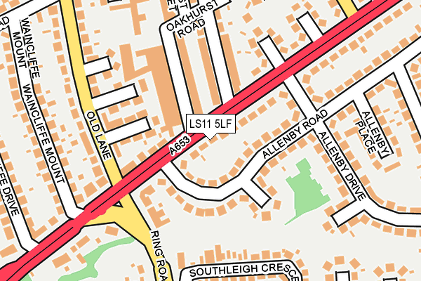 LS11 5LF map - OS OpenMap – Local (Ordnance Survey)