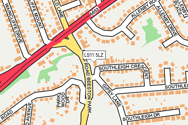 LS11 5LZ map - OS OpenMap – Local (Ordnance Survey)