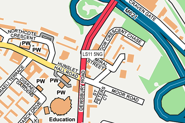 LS11 5NG map - OS OpenMap – Local (Ordnance Survey)