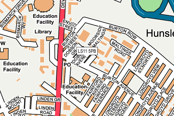 LS11 5PB map - OS OpenMap – Local (Ordnance Survey)