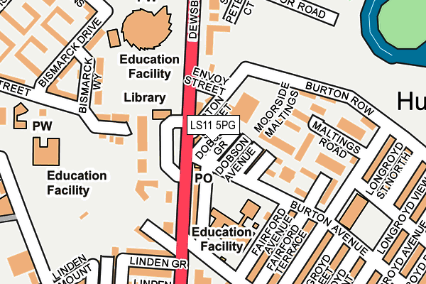 LS11 5PG map - OS OpenMap – Local (Ordnance Survey)