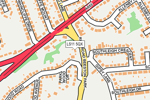 LS11 5QX map - OS OpenMap – Local (Ordnance Survey)