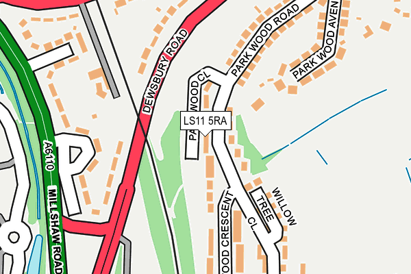 LS11 5RA map - OS OpenMap – Local (Ordnance Survey)