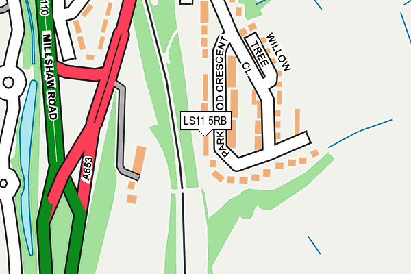LS11 5RB map - OS OpenMap – Local (Ordnance Survey)