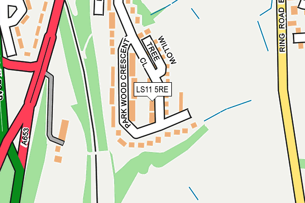 LS11 5RE map - OS OpenMap – Local (Ordnance Survey)
