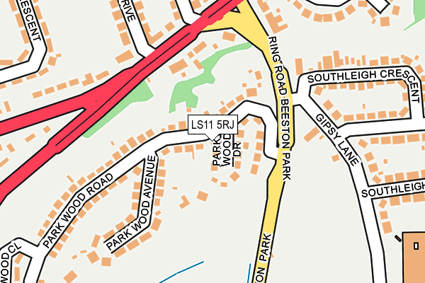 LS11 5RJ map - OS OpenMap – Local (Ordnance Survey)