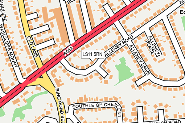LS11 5RN map - OS OpenMap – Local (Ordnance Survey)
