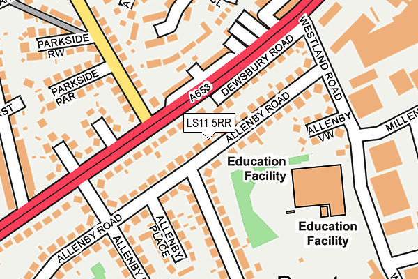 LS11 5RR map - OS OpenMap – Local (Ordnance Survey)