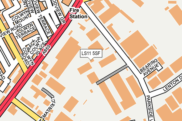 LS11 5SF map - OS OpenMap – Local (Ordnance Survey)