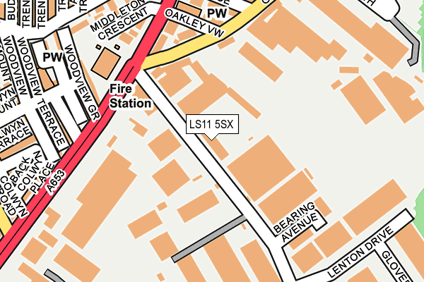 LS11 5SX map - OS OpenMap – Local (Ordnance Survey)