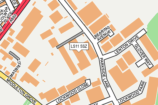 LS11 5SZ map - OS OpenMap – Local (Ordnance Survey)